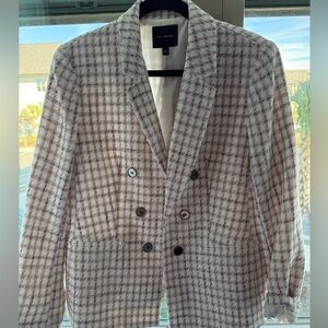 The Limited White and Purple Plaid Blazer